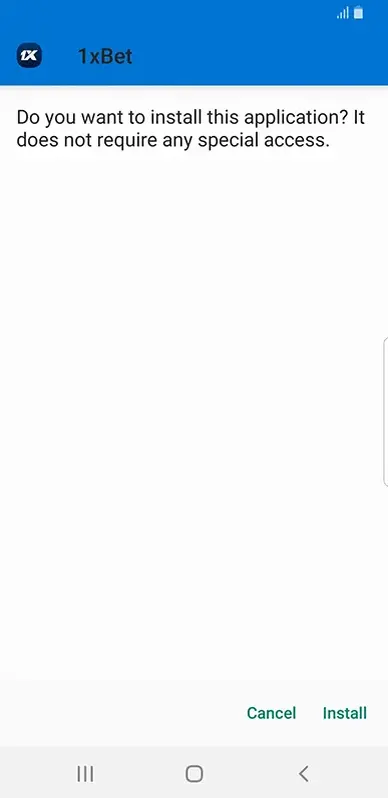 Android asks to confirm the installation of the operator APK